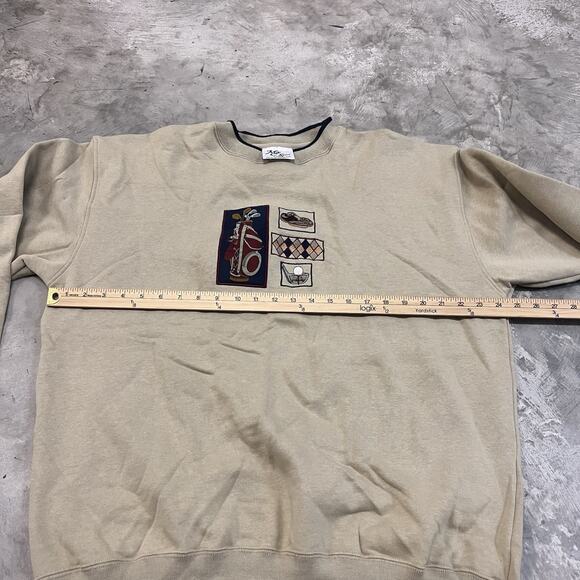 McC Sport Vintage Golf Crewneck Embroidered Sweater Beige Size XL Grandpa - Picture 3 of 6